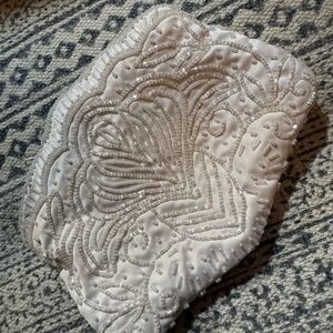 La Regale Cream Beaded Evening Bag